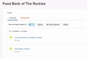 Civil rights training menu online portal screenshot