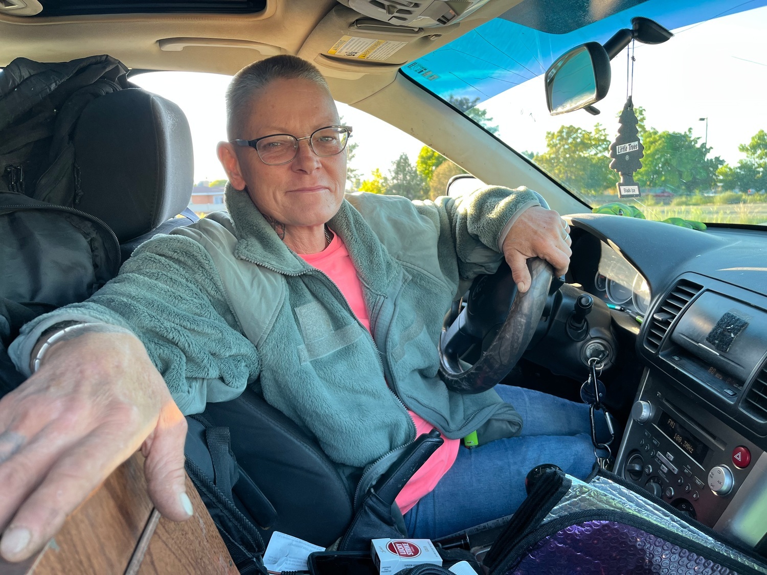 Misty in front of vehicle.