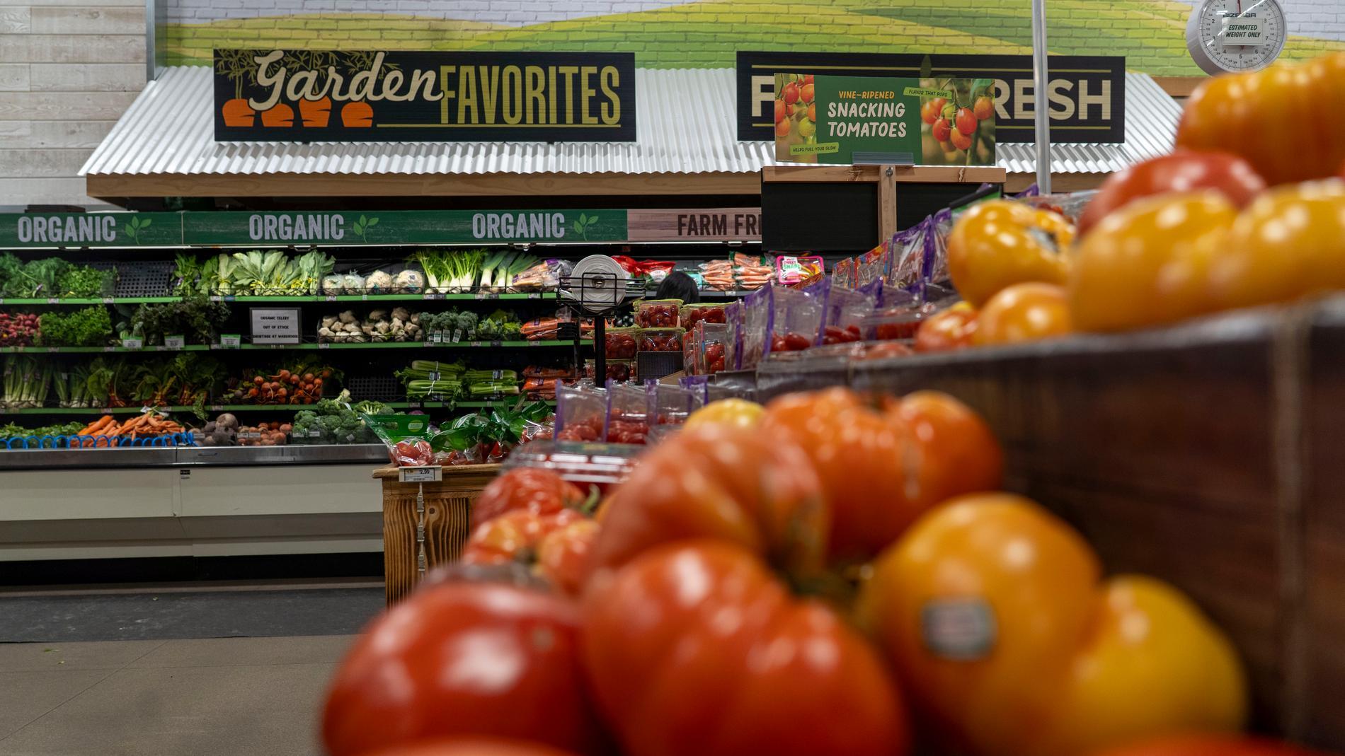 shelves full of fresh produce