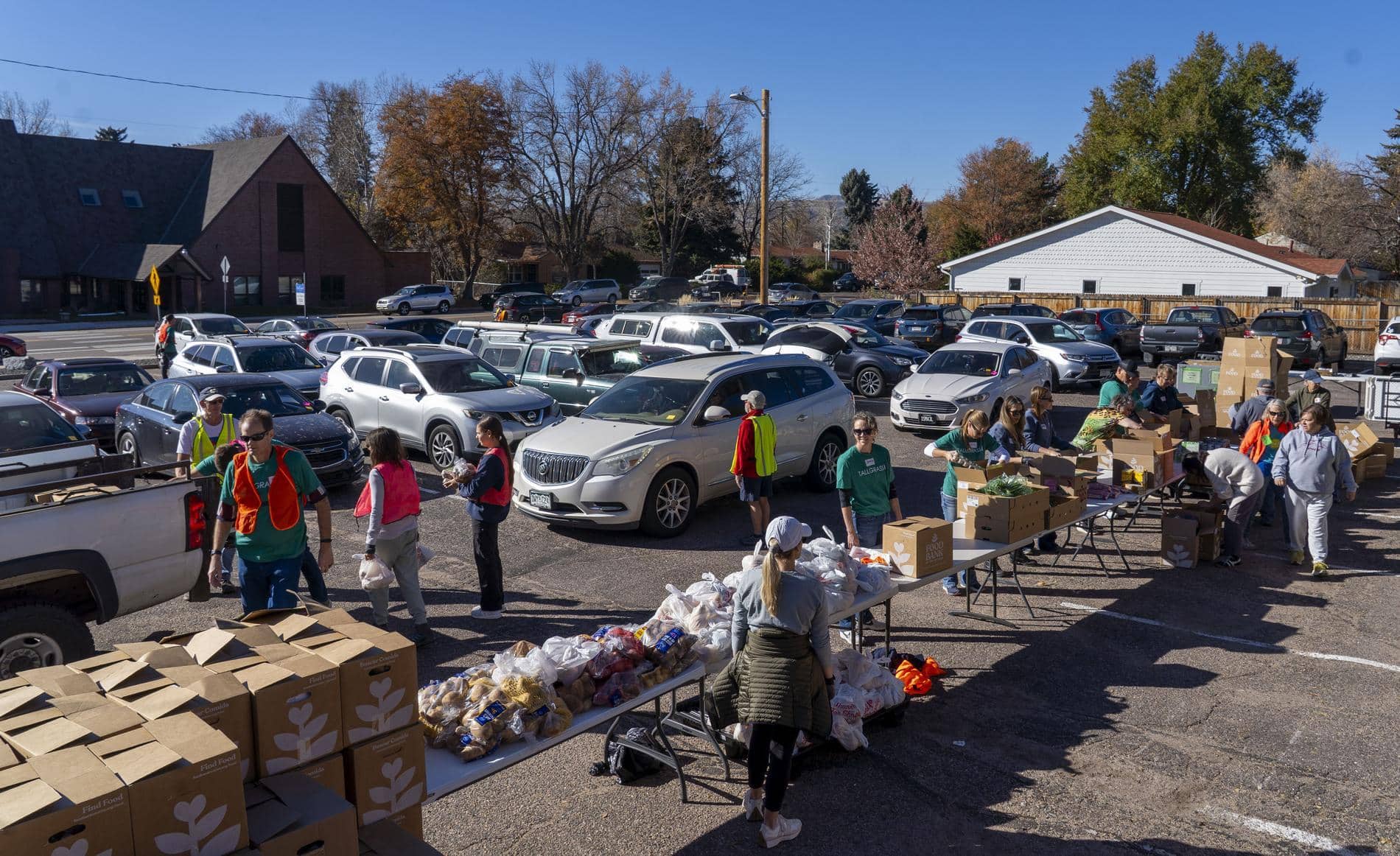 St. Paul's Episcopal Mobile Pantry where nearly 200 families showed up compared to a typical distribution there of around 75.
